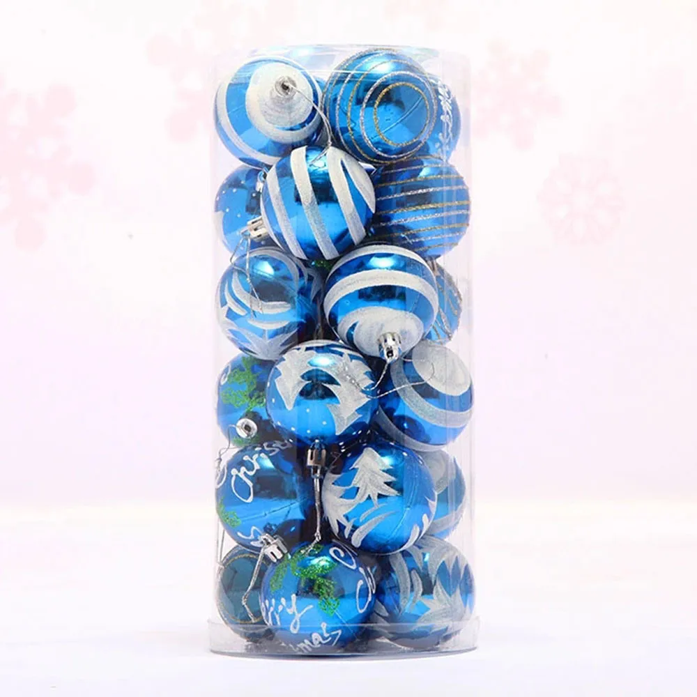24 pz Palle Schiuma Muticolor Palla Di Natale 6 cm Plastica Albero Di Natale Decorazione di Palla Decorazione Palle Di Natale Navidad 2017 @ GH