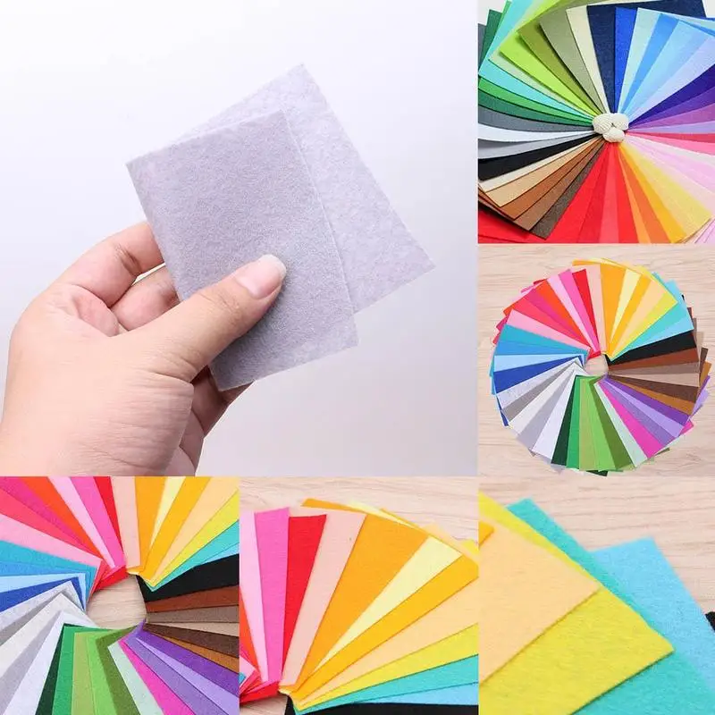 

40pcs Non-Woven Felt Fabric High Quality Mix Color Soft Polyester Felt Squares Sheet For Patchwork Sewing DIY Craft