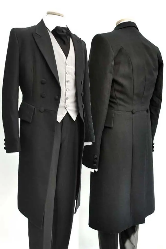 

Black Men Wedding Tailcoat Groom Tuxedos Groomsmen Suit Double Breasted Men Suit C183
