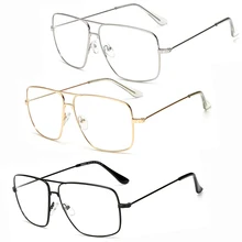 Оригинальные модные очки с металлической оправой больших размеров, Женские винтажные солнцезащитные очки для девушек, мужские прозрачные очки