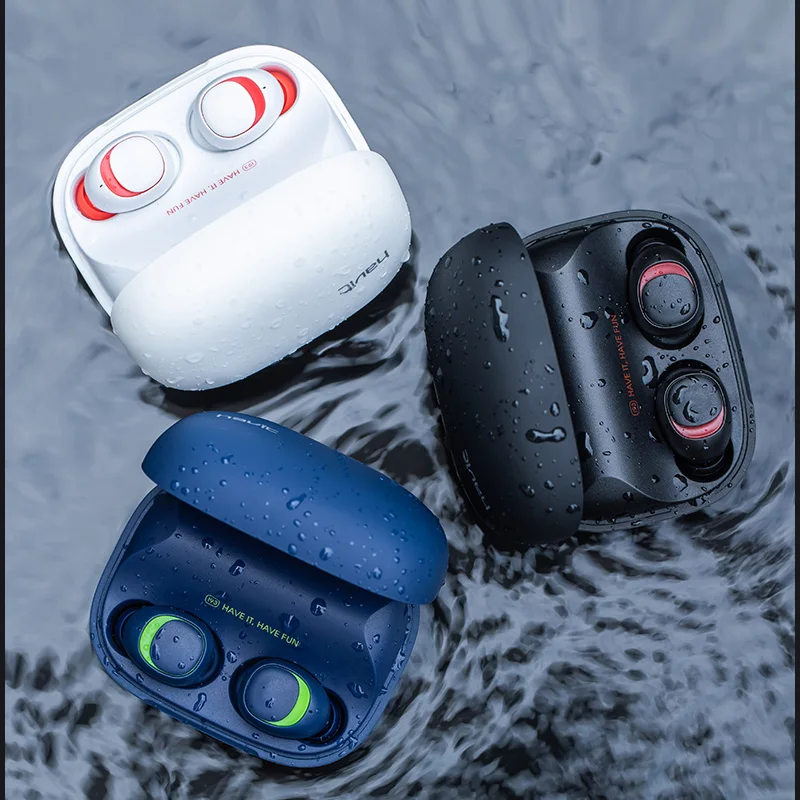 HAVIT TWS Mini Wireless Earbuds In-ear Bluetooth Earphone V5.0 Sport IPX5 Waterproof with 2200mAh Box Rechargeable Headset I93
