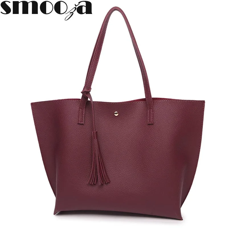 

SMOOZA tassel women messenger bags luxury handbags women bags designer ladies top handle bag hot sale high quality totes