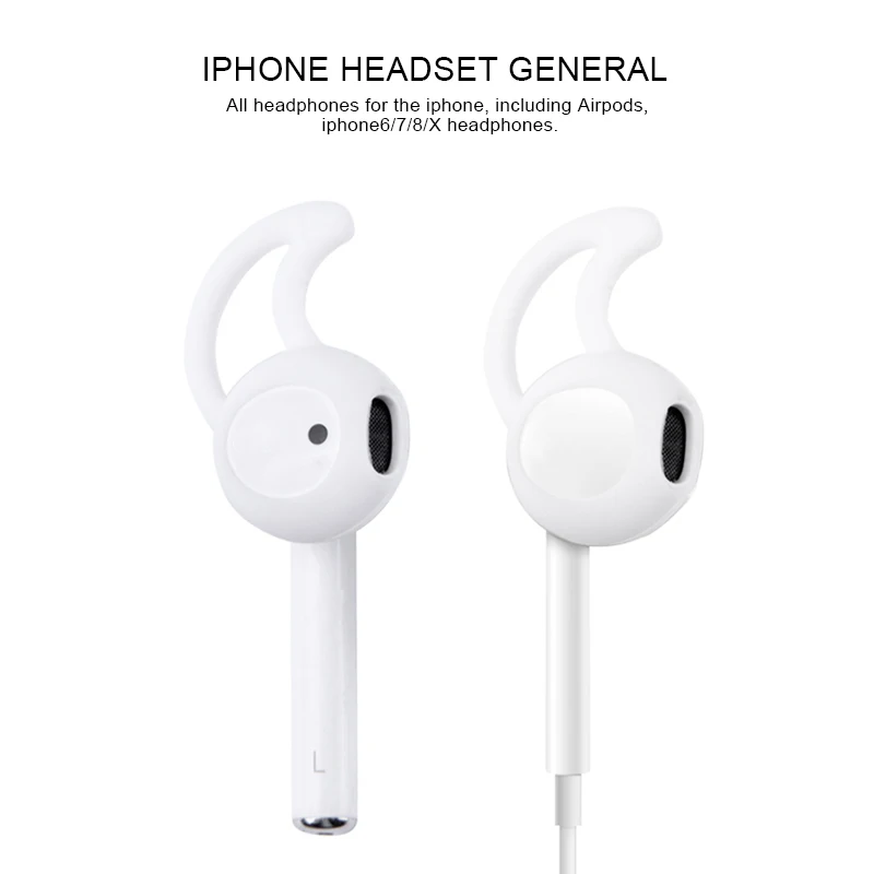 Replacement Soft Silicone Antislip Ear Cover Hook Earbuds Tips Earphone Silicone Case for AirPods Apple 3 Pairs