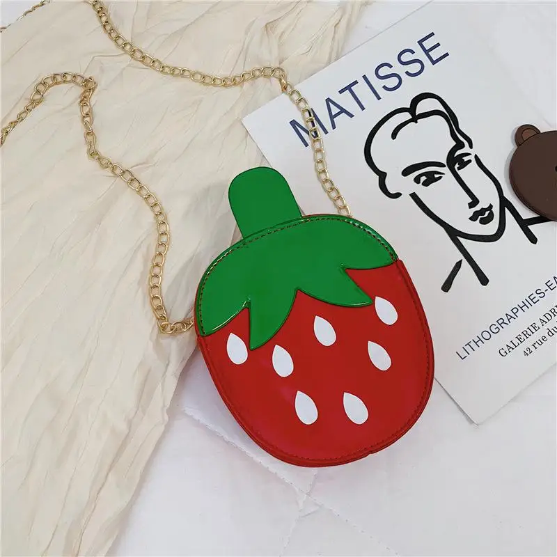 STRAWBERRY Корейская версия, детская новая сумка на одно плечо, милая сумка с фруктами, мини-сумка для малышей - Цвет: STRAWBERRY
