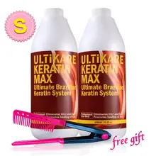 8% формальдегид бразильский Кератиновый лечебный выпрямление блестящие разглаживающие ваши сильные сухие волосы с бесплатной портативной Красной расческой