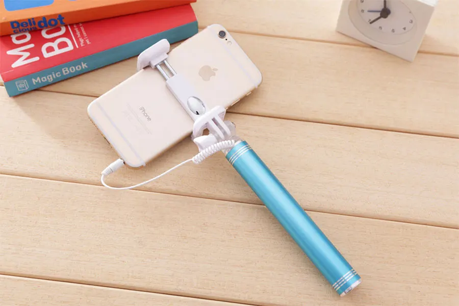 Высокое качество портативный Выдвижная ручной монопод проводной мини палка для селфи для iPhone 6 6S 7 samsung Xiaomi huawei телефона Android