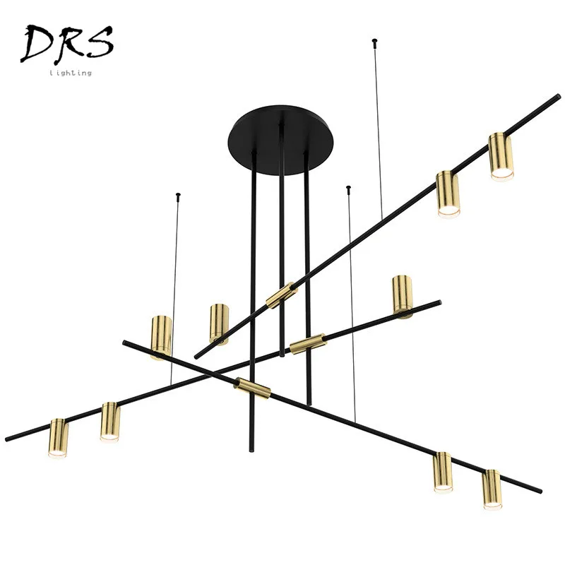 

Denmark Post Modern Linear Pendant Lights Living Room Bedroom Study Showroom Light Luxury Metallic Copper Hanging Lamps Fixtures
