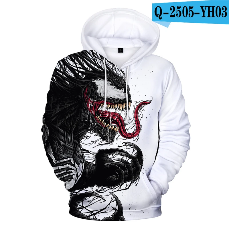 

Venom Hoodie Long Sleeve Sweatshirts Oversized Printed Hoodies Men Hooded Movie Clothing 3D Hoodies Hip Hop Men Streetwear 2019