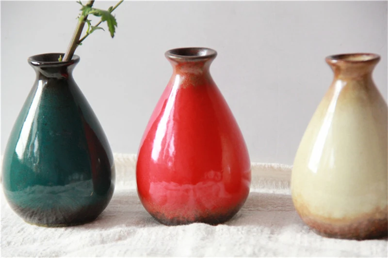 Мини ZAKKA керамика, ваза в стиле ретро, матовая, настольная, для ТВ, для шкафа, для украшения стола, многофункциональные бутылки для вина, креативная ваза для цветов, орнамент
