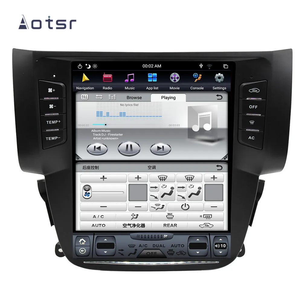 Sale Tesla style Android 8.1 GPS Navigation Car DVD Player For Nissan Sylphy 2012-2016 Car Auto radio stereo multimedia player 4+64GB 4