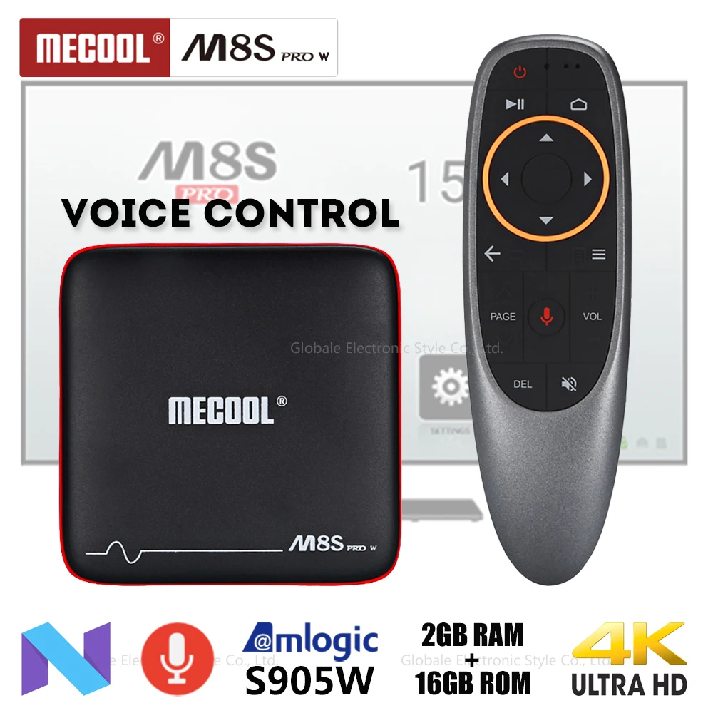 

Mecool M8S PRO W Voice Control Smart TV Box Android 7.1 Amlogic S905W 2GB 16GB HDMI Set-top Box PK X96 mini