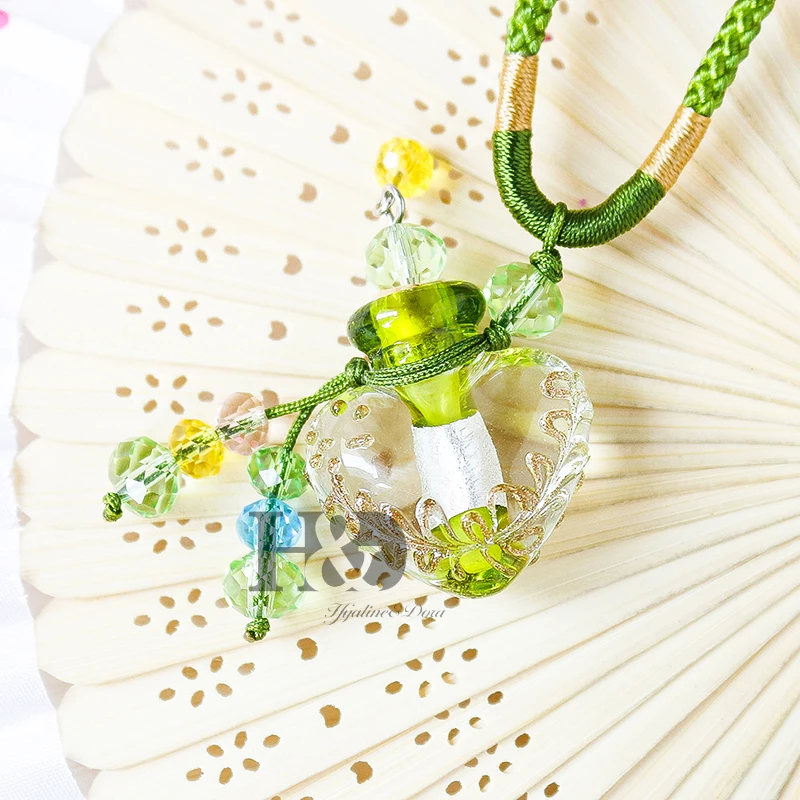 Новый ручной муранский Кристалл Стекло Сердце парфюмерная бутылочка-подвеска флакон цепочки и ожерелья барокко (со шнуром) духи украшение