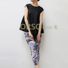 Miyake сплошной цвет без рукавов Мода раза свободные нерегулярные футболки