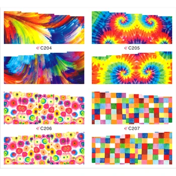 

4 PACKS / LOT FULL COVER ABTRACT OIL PAINTING NAIL TATTOOS STICKER WATER DECAL NAIL ART C204-207