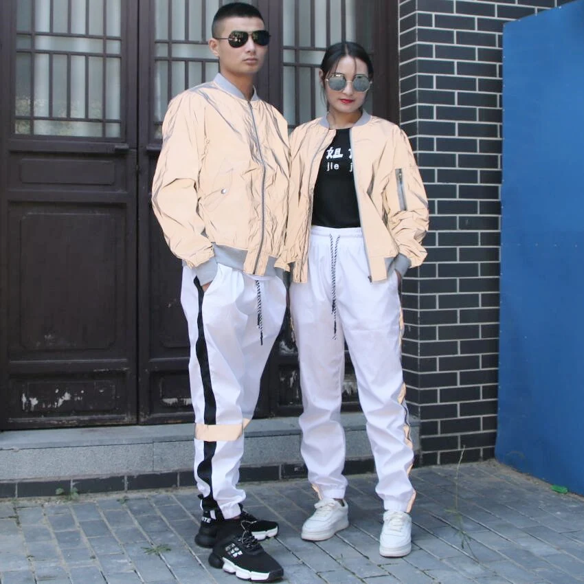 

Reflective Jacket Men Spring Atumn Casual Waterproof Windbreaker Jacket Flight Coat Men Hip Hop Jackets jaqueta masculina