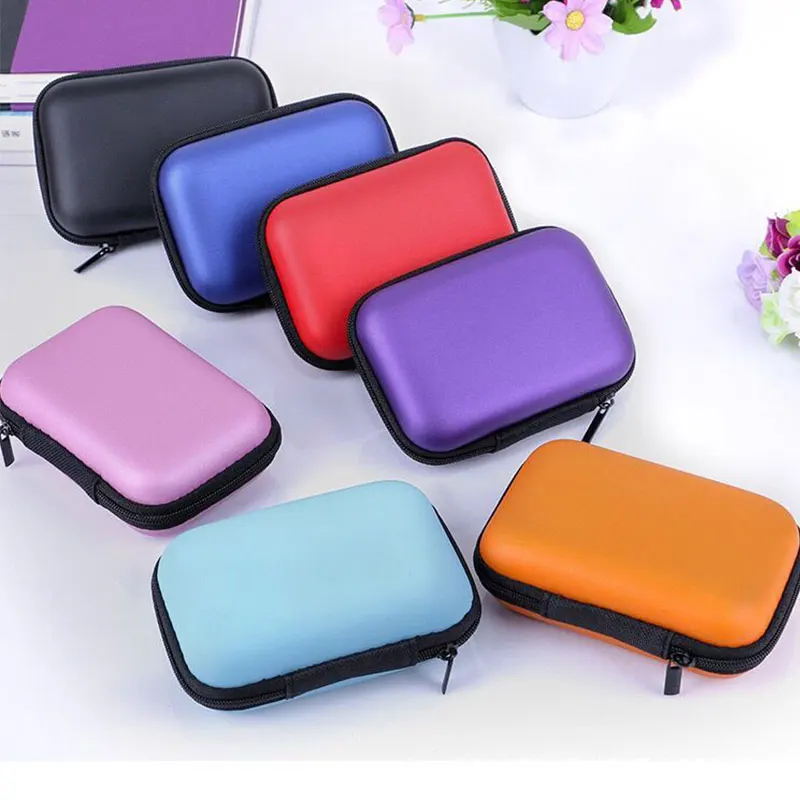 Colorful Headphone Case Travel Storage Bag Headphone Protective Storage Box For Earphone Data Cable Charger Coin Case Container