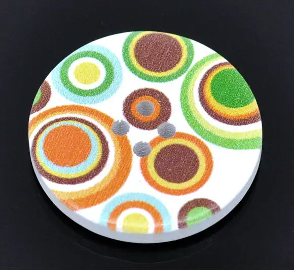 

Free Shipping 100pcs Colourful Circle Painting Wood Sewing Buttons Scrapbook 30mm A00569