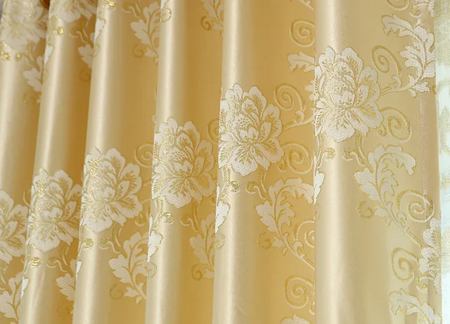 golden curtains living room