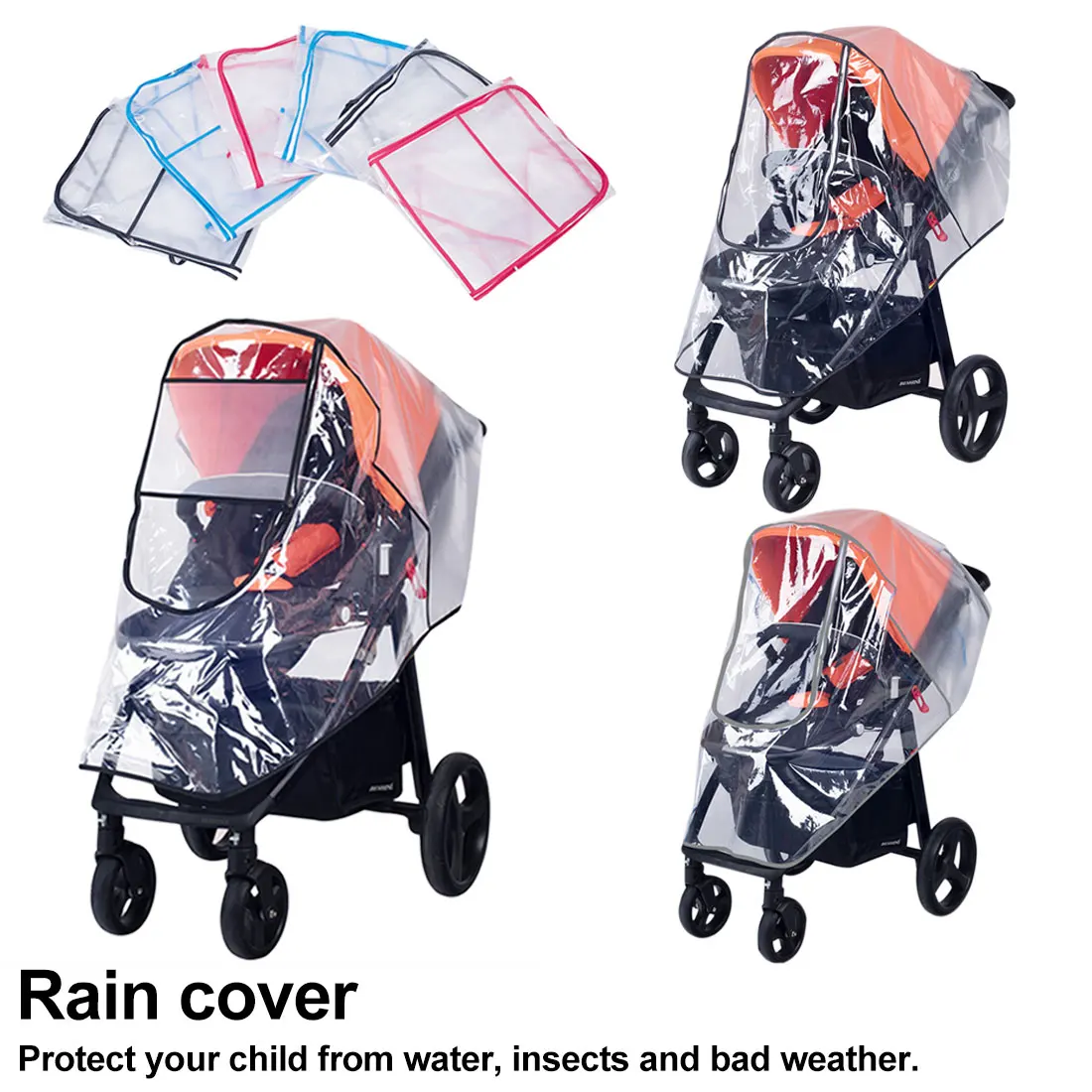 stroller rain cover with zipper
