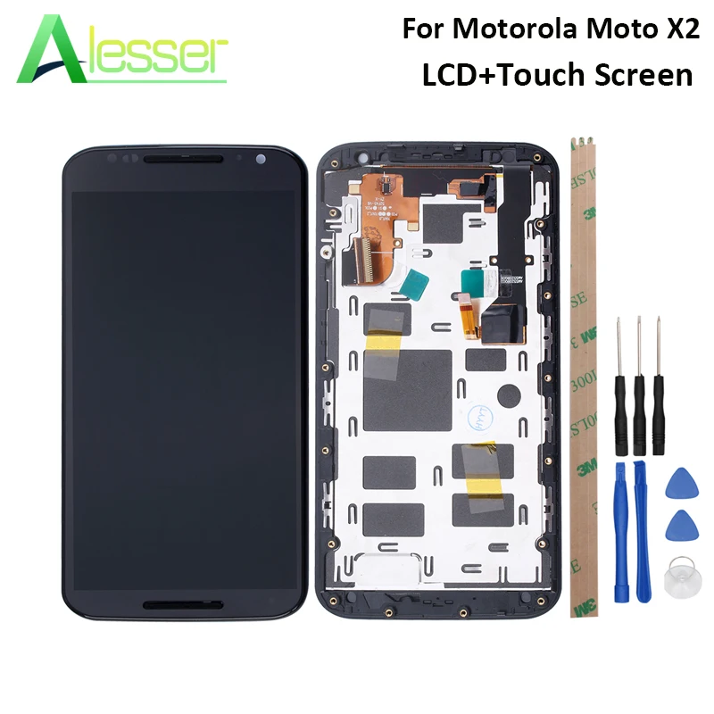 

Alesser For Motorola Moto X2 LCD Display Xt1092 Xt1095 Xt1097 LCD Touch Screen Screen Digitizer Assembly Replacement With Tools