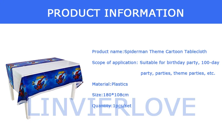 1 шт. на тему Человека-паука полиэтиленовая скатерть для детей на день рождения наборы; детский душ одноразовые Таблички украшения 108x180 см