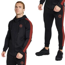 Модный брендовый костюм, новинка, мужские полосатые Лоскутные толстовки, комплекты, толстовка, тренировочные штаны, Мужская Уличная одежда, повседневный комплект, мужская одежда