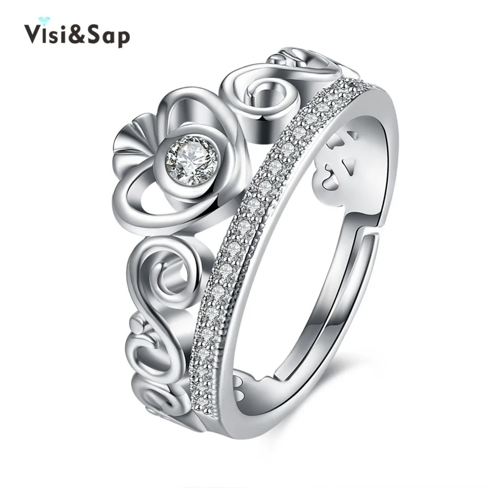 Best Visisap Vintage King amp; Queen Crown Acceorises Adjustable Rings For Men Valentine #039;s Gifts DropShipping Fashion Jewelry VLKR948