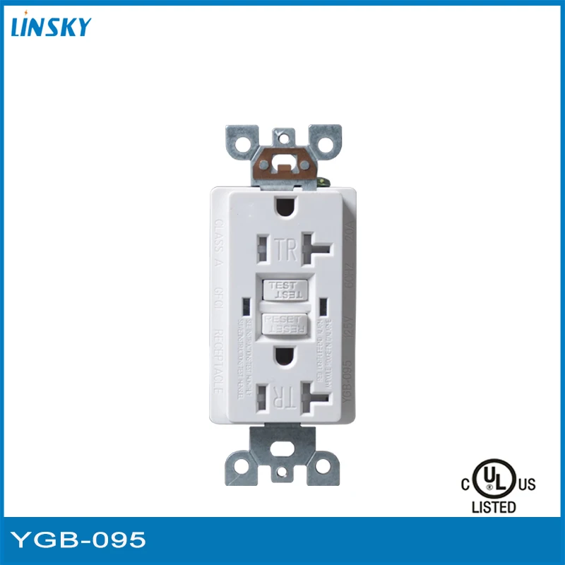Duplex GFCI 20A Electrical UL listed American wall Sockets with TR