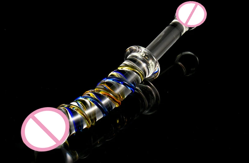 Hot Pyrex glass dildo crystal glass penis with handle dick heat-resistant glass butt plug anal beads adult sex toys for women