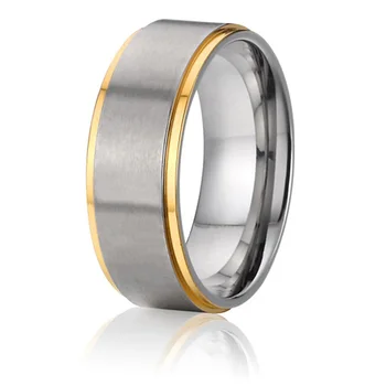

8mm man Alliances wedding band titanium ring for men gold/silver color fashion finger rings male jewelry USA style