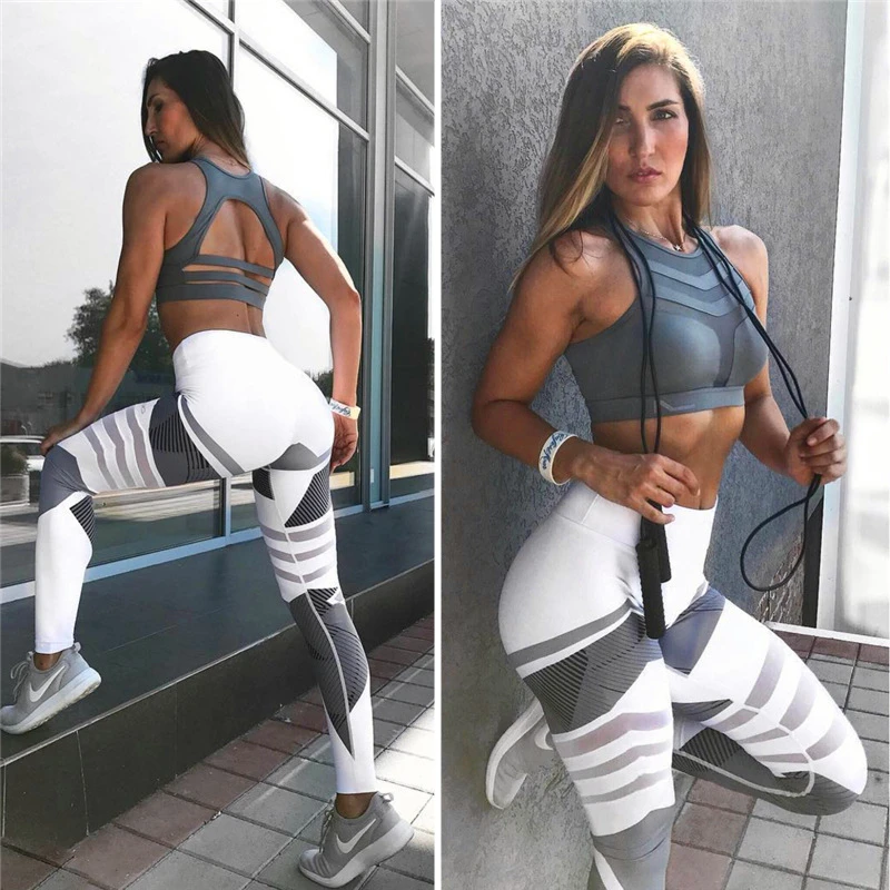 Women Sportswear S-XL Fitness Yoga Sport Bra Leggings High Waist Stretch Push Up Bra Leggings Yoga Fitness Jogging Gym Tights