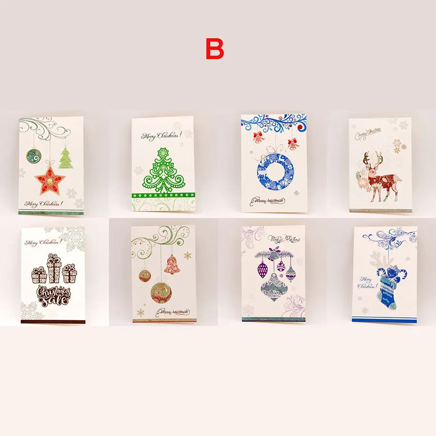 8 Pcs Set Lucu Kartun Rusa Natal Kartu Ucapan Selamat Ulang Tahun