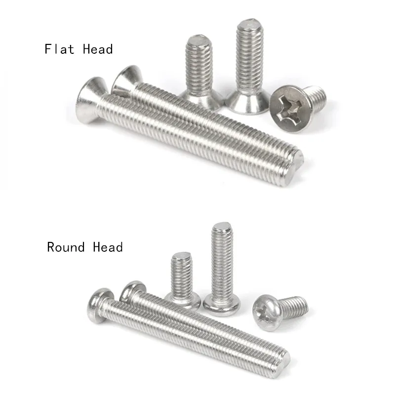 Нержавеющая сталь Phillips Винты M1/M1.2/M1.4/M1.6/M2/M2.5* 3/4/5 /6/8/10 мм Крест плоские/круглая голова нить метрики крепежный винт болт