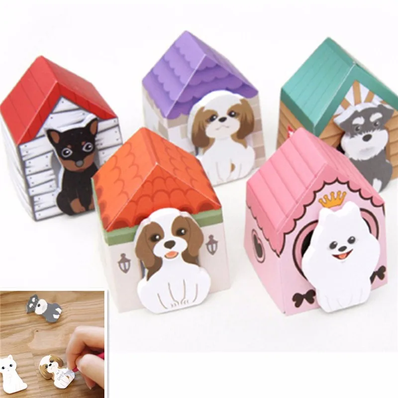 

3D Funny Cute Puppy House Schedule Sticker Paste Bookmark Mark Memo N Times Sticky Notes School Office Supplies Planner Stickers