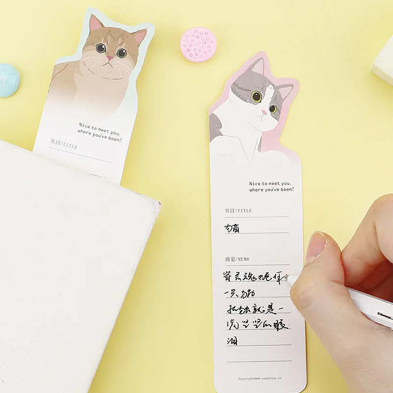

30pcs/box vintage cute cat paper bookmarks for books school kids gift stationery memo message card