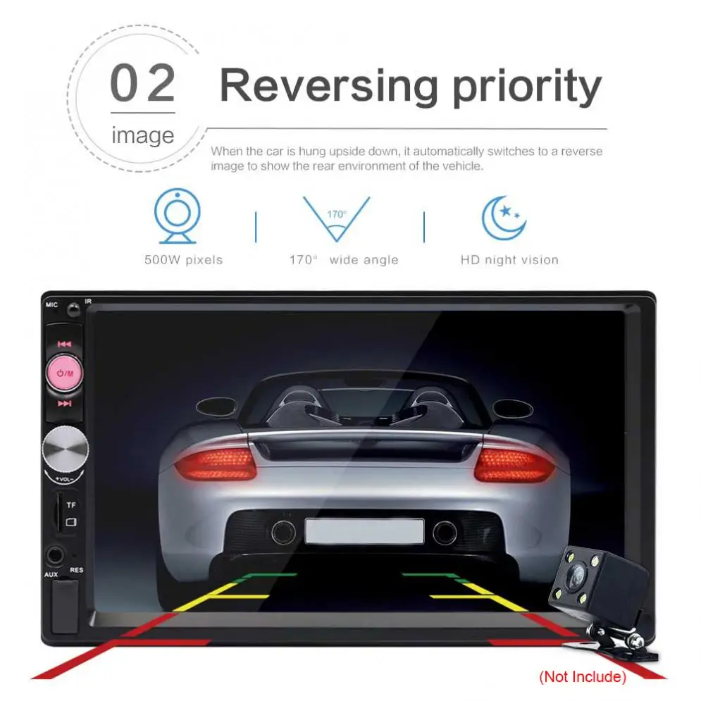 7 дюймов 2 DIN Bluetooth HD сенсорный экран Автомобильное видео FM Радио стерео плеер