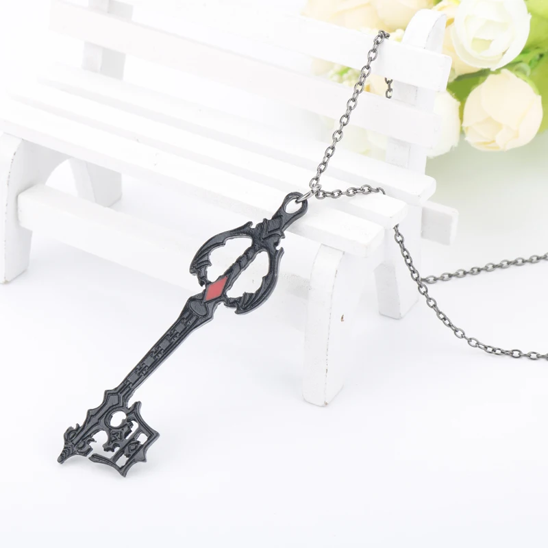 Dongsheng ювелирные изделия аниме Kingdom Hearts Oblivion Keyblade черные металлические подвески ожерелье s Аниме изображение свитер цепь ожерелье