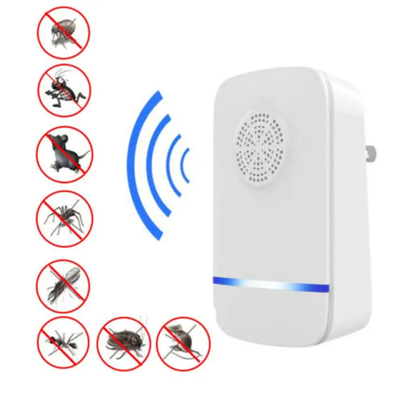 

AC 90V-250V UK/US/AU/EU Plug Ultrasonic Cockroaches Pest Repeller Wide Coverage Area Heat Dissipation Pest Control Device TB