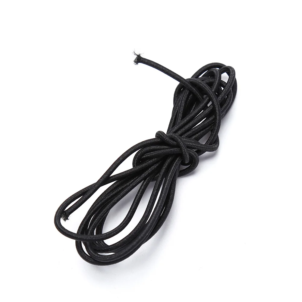 1 шт. 1 м эластичный шнур банджи длина эластичный ремонтный резиновый ремешок аксессуар для ноутбука путешественника диаметр: 1,5 мм - Цвет: Черный