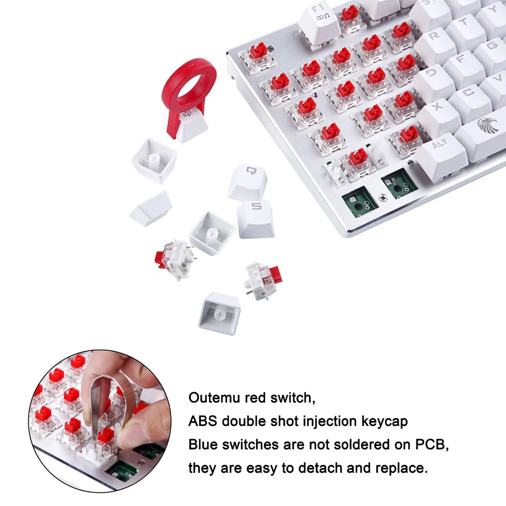  Tenkeyless Mechanical Keyboard Linear Red Switch Compact Design RGB Backlit Aluminum Panel US Layou