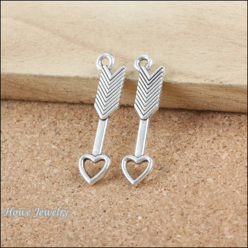 

120pcs vintage love arrow charm Antique silver Pendant DIY European Style Jewelry Making B181