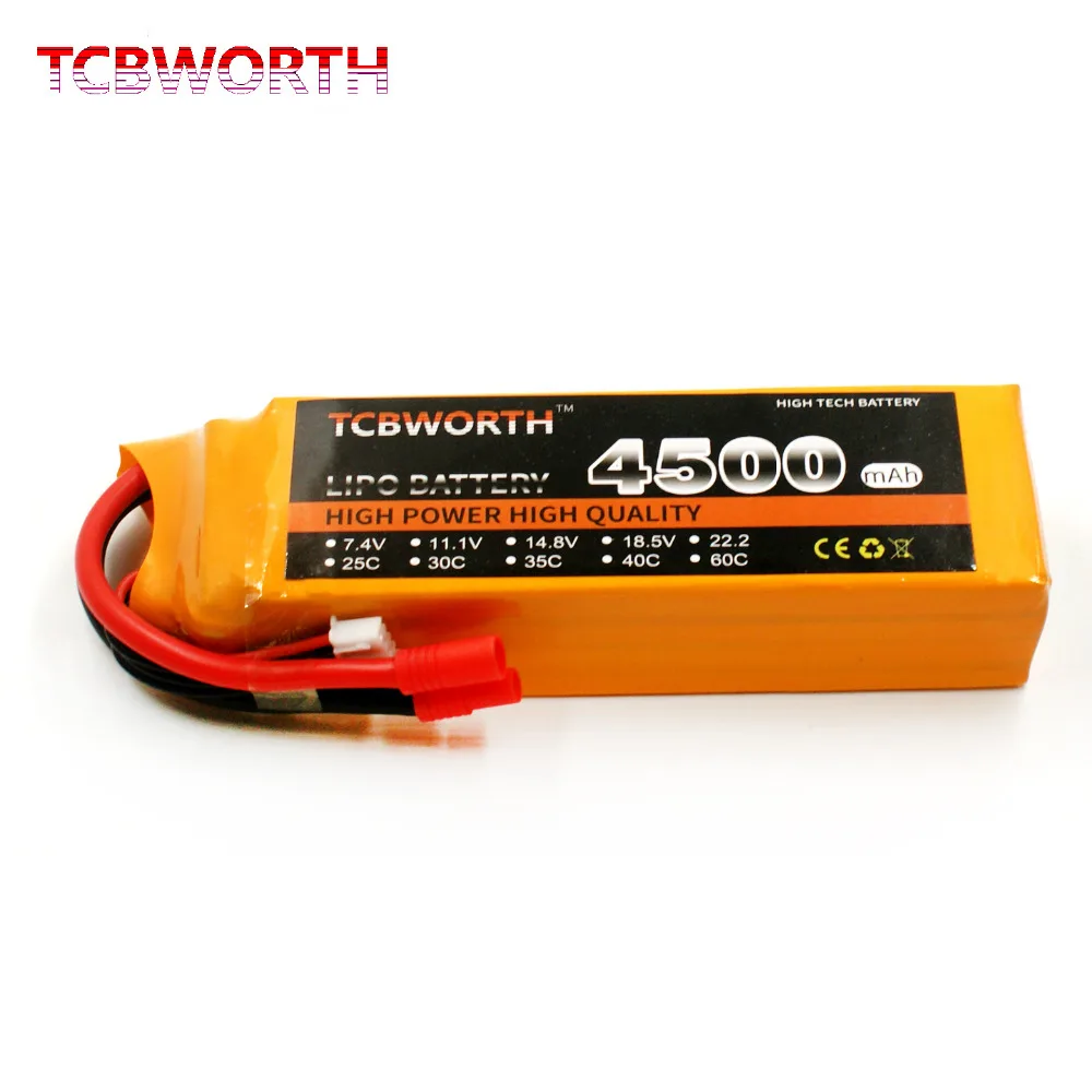 TCBWORTH RC LiPo font b Battery b font Power 4S 14 8V 4500mah 40C for RC