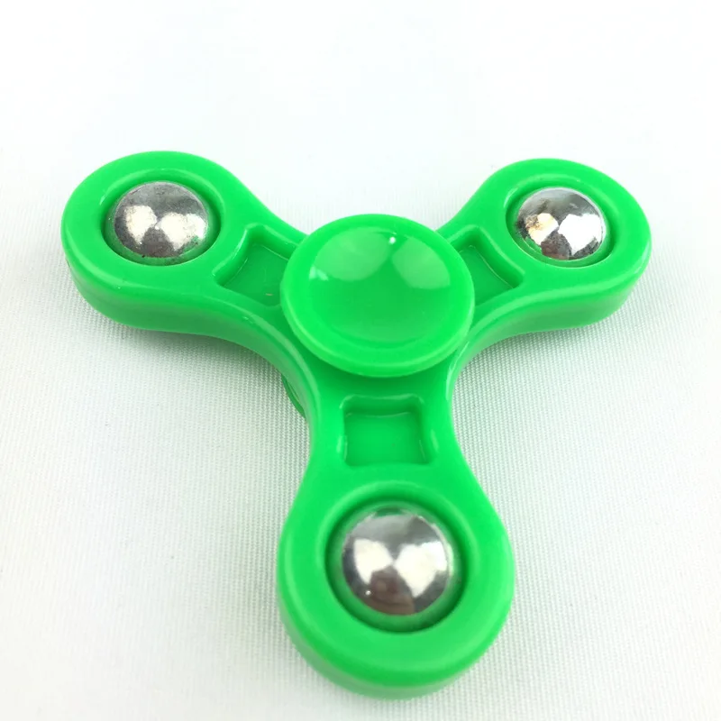 Стальной шар Tri-Spinner игрушка-Непоседа пластик для развития рук Спиннер для аутизма и СДВГ для избавления от стресса и тревожности фокус Игрушки Спиннер - Цвет: Зеленый