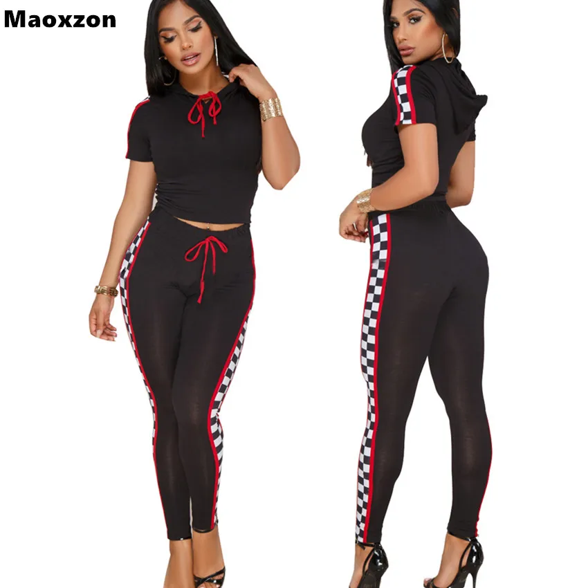 Maoxzon Women's Sets Slim Tracksuits Active Wear Female