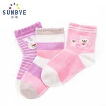 2016 Character Cotton Top Fashion Real Nylon Kids Socks Cute Rabbit Series Child 3 Pairs For Girls Cartoon Soft Healthy Thin
