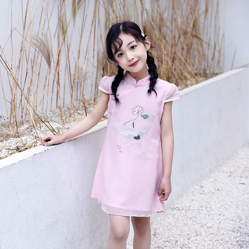 

Embroidery Girls Dresses Summer Chinese Style Floral Princess Dresses Baby Kids Clothes Vestidos for 6 8 10 12 Years Child