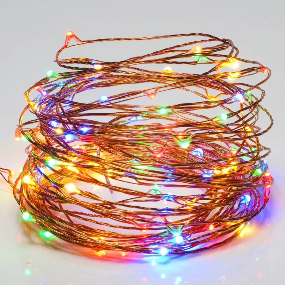 Led string lights 10m/20m/30m/50m USB powered outdoor  copper /silver RGB wire christmas festival wedding party decoration