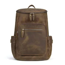 Брендовый дизайнерский мужской рюкзак из натуральной кожи Crazy Horse винтажный Рюкзак Свободного Покроя с большим количеством карманов винтажный ручная работа Bolsa