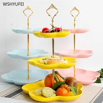 

Direct three-layer matte fruit dessert dish living room wedding ceremony birthday party cake tray afternoon tea snack skewer