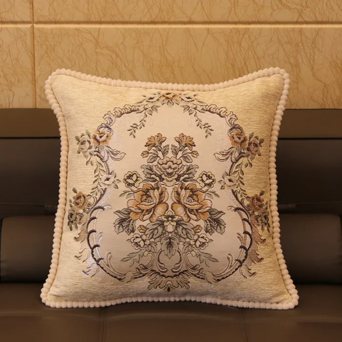Beige Proud Rose европейская синельная подушка, наволочка для домашнего декора, подушка для сиденья 48*48 см, наволочка для подушки - Цвет: Beige